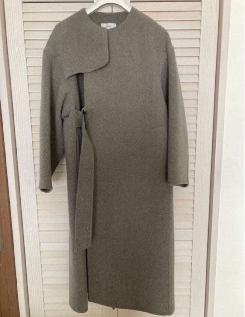 HYKE DOUBLE FACE TRENCH グレー サイズ2 中古・古着通販】HYKE (ハイク) DOUBLE FACE TRENCH COAT / ダブル