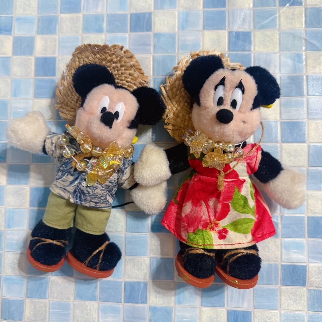 ディズニー　ミッキー・ミニーマウス　ハワイアン　ぬいぐるみ　バッジ　ペアセット 東京ディズニーリゾート限定 ぬいぐるみバッジ ミッキー & ミニー ペア