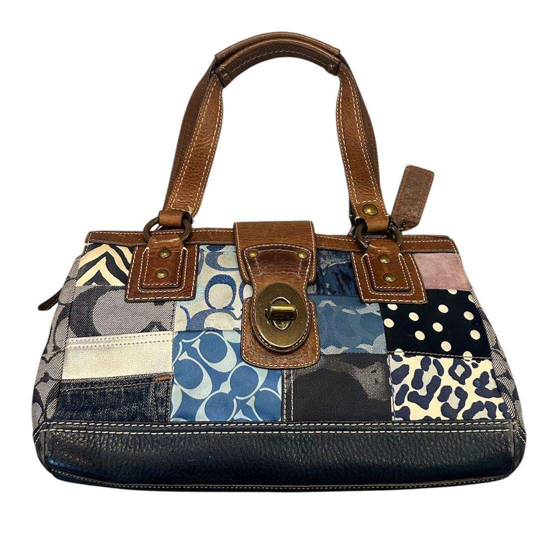 コーチ　ハンドバッグ　ターンロック　パッチワーク　デニム　肩掛け　10816 楽天市場】COACH(コーチ) シグネチャー ワンショルダー バッグ パッチ