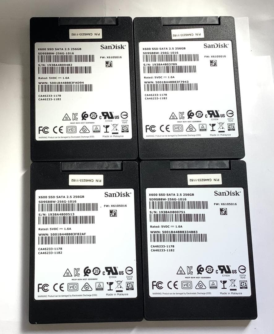 ②-WA282-SanDisk SATA 256GB 2.5インチ SSD 4点 ②-WA282-SanDisk SATA 256GB 2.5インチ SSD 4点 ②-WA282-SanDisk