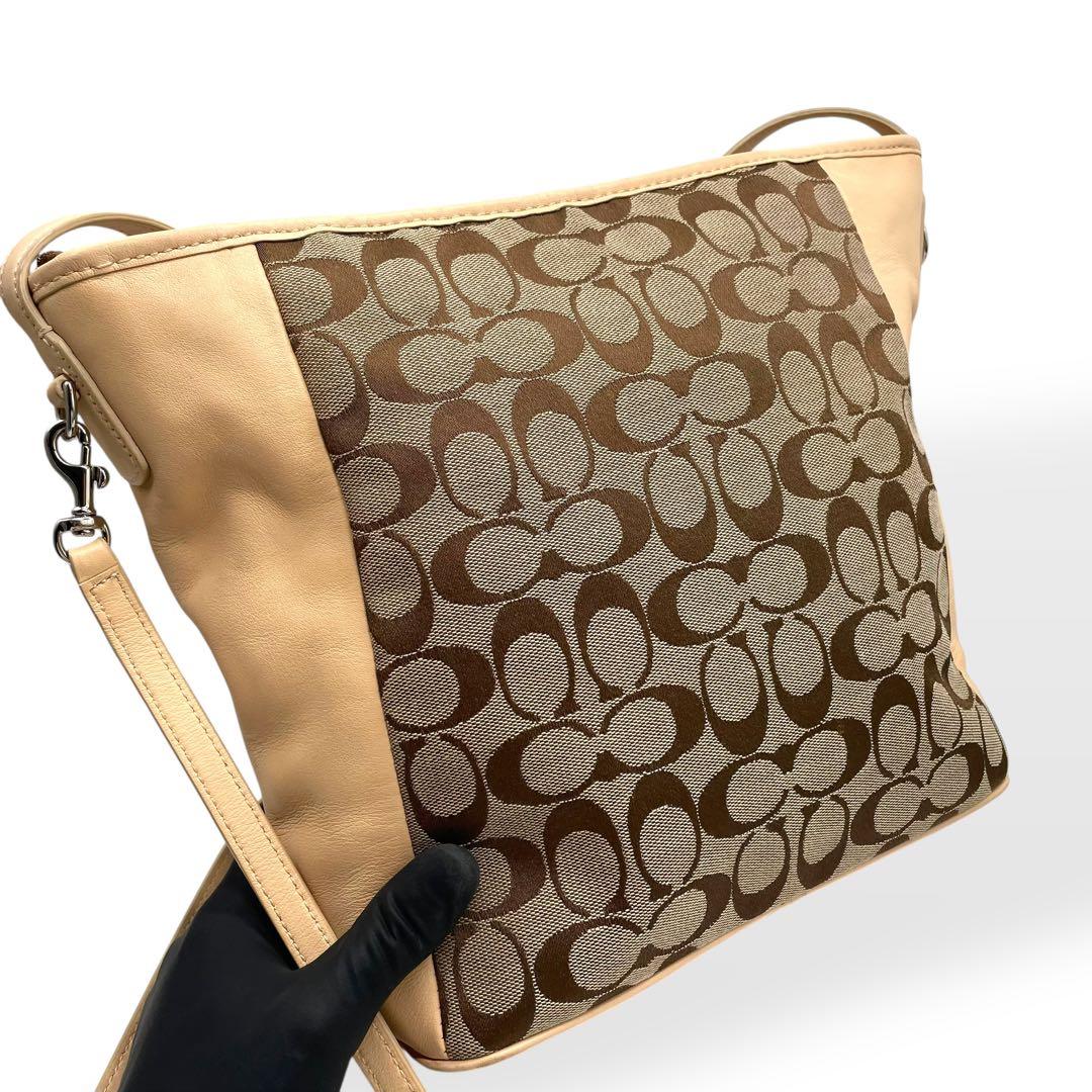 極美品 COACH コーチ 2way トートバッグ ショルダーバッグ ベージュ