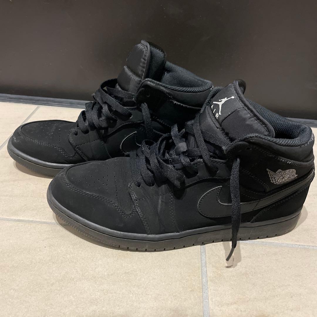 NIKE Air Jordan1 MID エアジョーダン1 トリプルブラック - メルカリ