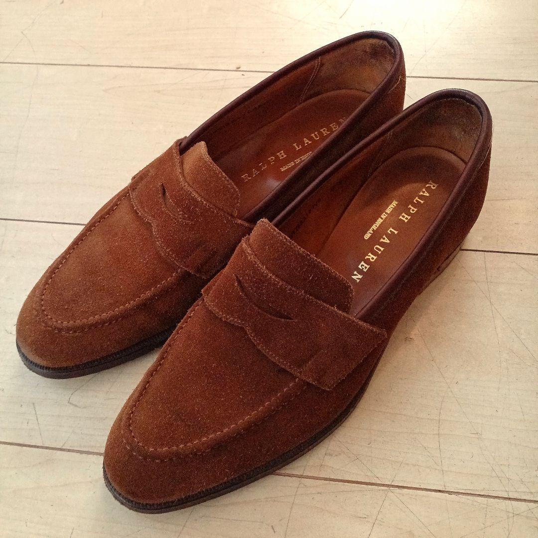 Ralph Laurenブラウンスリッポン クロケット&ジョーンズ製 中古)クロケット&ジョーンズ/ポロラルフローレン/リボンローファー