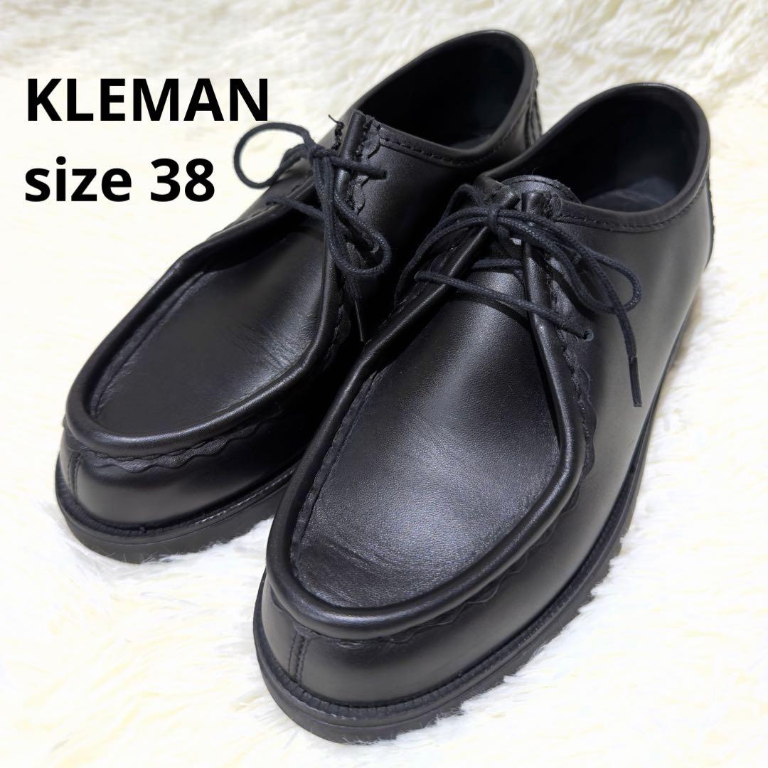極美品✨KLEMAN クレマン パドラー　チロリアンシューズ ブラック 38 KLEMAN（クレマン） パドリーニ ハラコ チロリアン レザーシューズ
