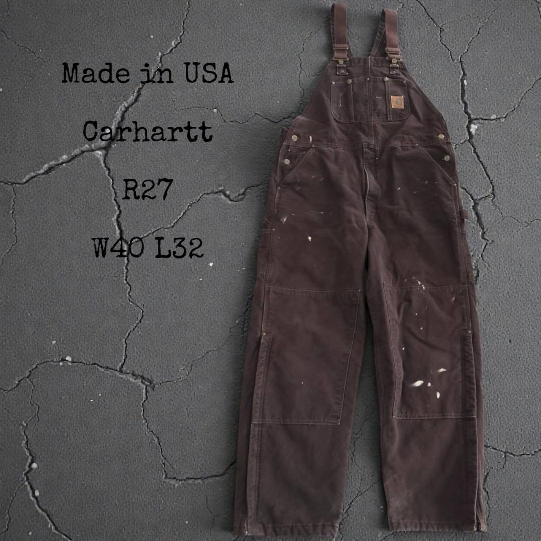 やなさん^_^USA製 00s カーハート ダブルニー オーバーオーR27 Carhartt（カーハート） オーバーオール 102776 レングス32 サロペット