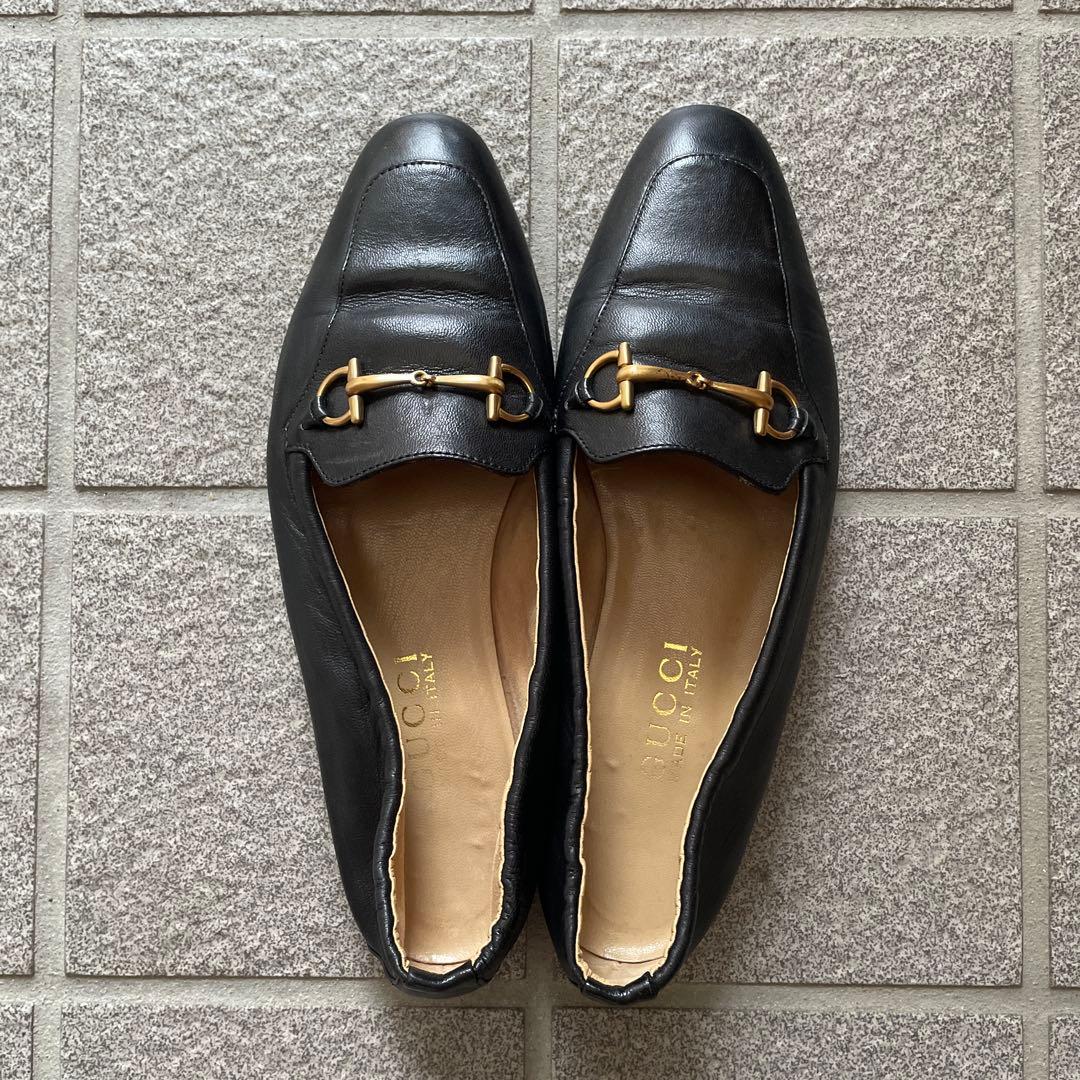 V*e様 GUCCI ブラックローファー サイズ7 シューキーパー付き 196 使用1回位 グッチ GUCCI ビットローファー 5 ラバーレインシューズ