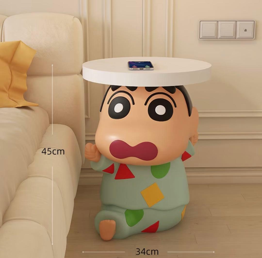 クレヨンしんちゃん　サイドテーブル　置物 Qoo10] 【正規品保証】クレヨンしんちゃん サイド