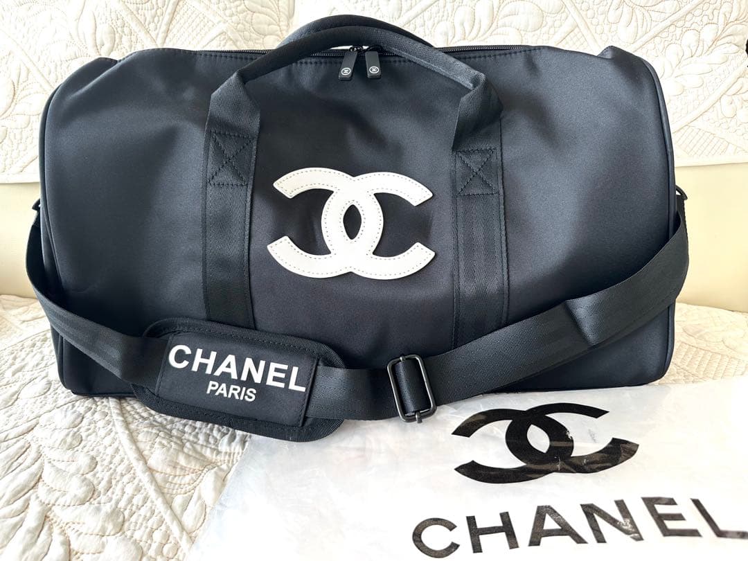 新品CHANELボストンバッグ☆シャネルノベルティブラック黒ストラップ