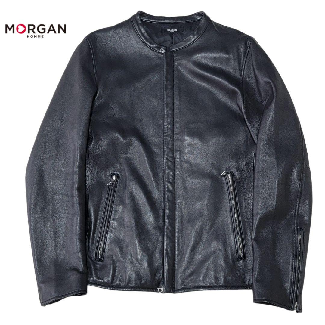 極美品】モルガンオム MORGAN HOMME 羊革 ライダースジャケット - メルカリ