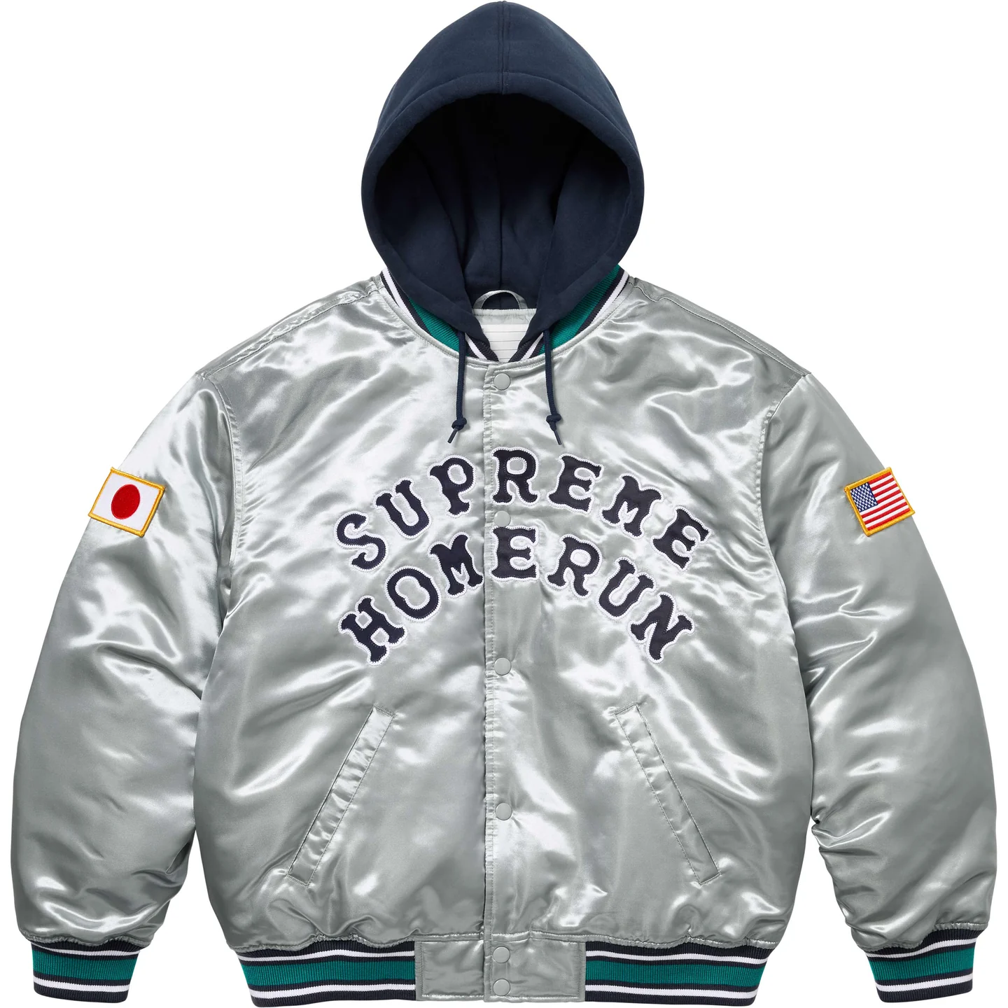 Supreme®/Homerun Satin Hooded Varsity Jacket | Supreme 25ss